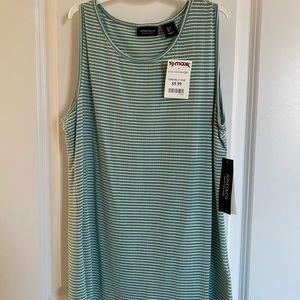 Green & White Striped Tank Top